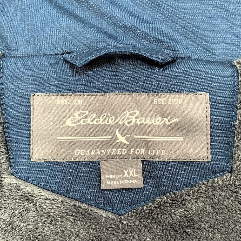 Eddie Bauer Sun Valley Down Parka Coat Women's XXL Navy Blue Puffer Hood NWOT - Picture 2 of 13